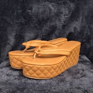 Elegant Tan Platform Sandals